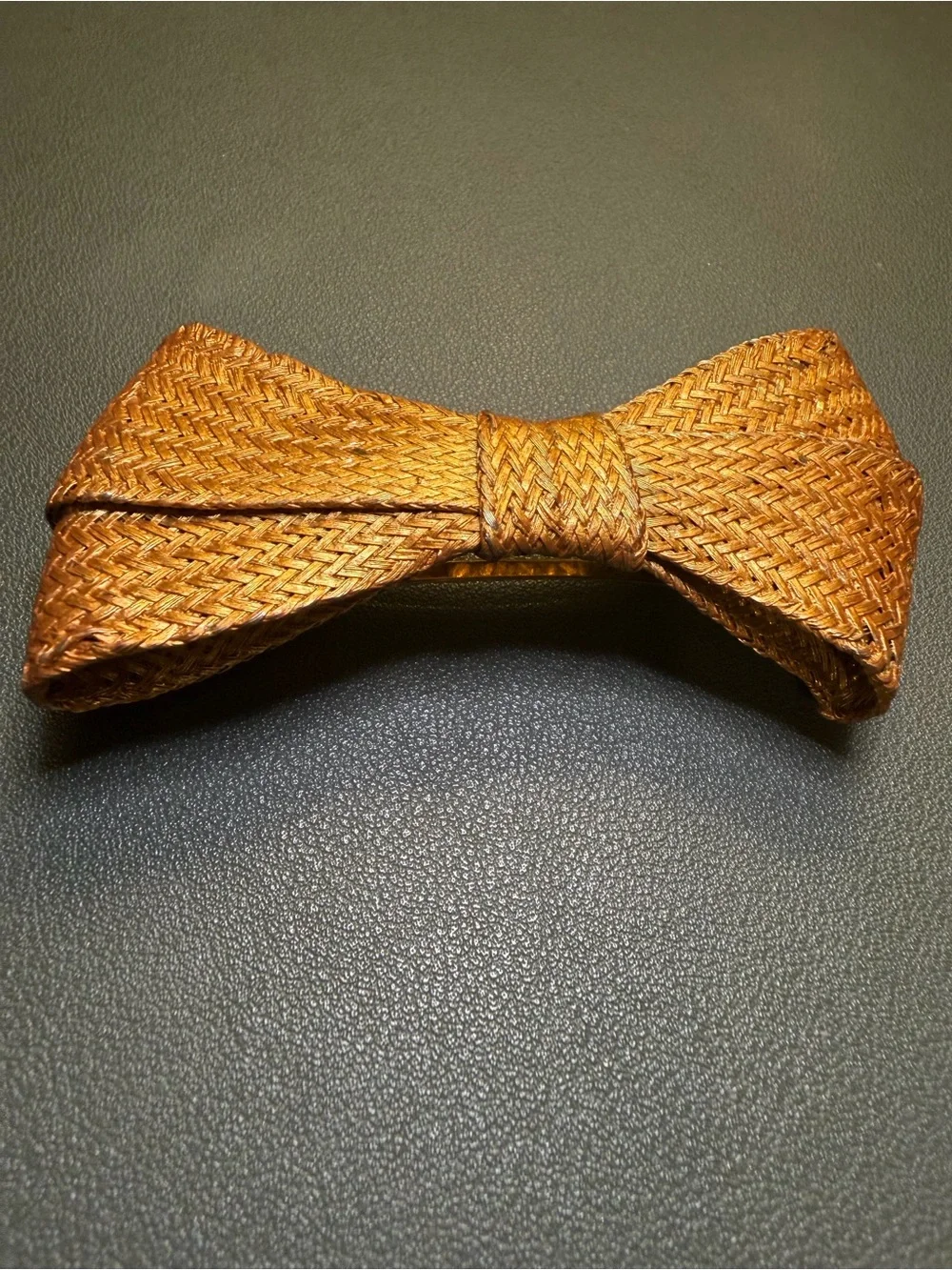 Gold Woven Mesh Bow Hair Barrette - 🇫🇷 Made In France🏆 (Vintage) 🏆